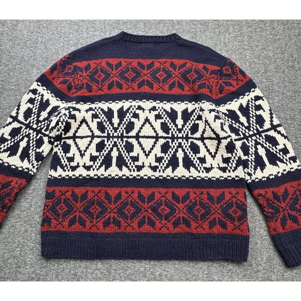 American Eagle Fair Isle Sweater Mens Sz L Lambs Wool Chunky Knit Nordic Cabin - Picture 7 of 13